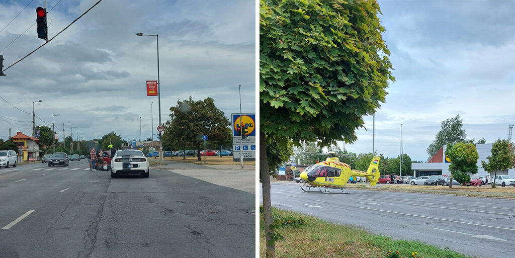 Súlyosan megsérült a motoros a szentendrei balesetben